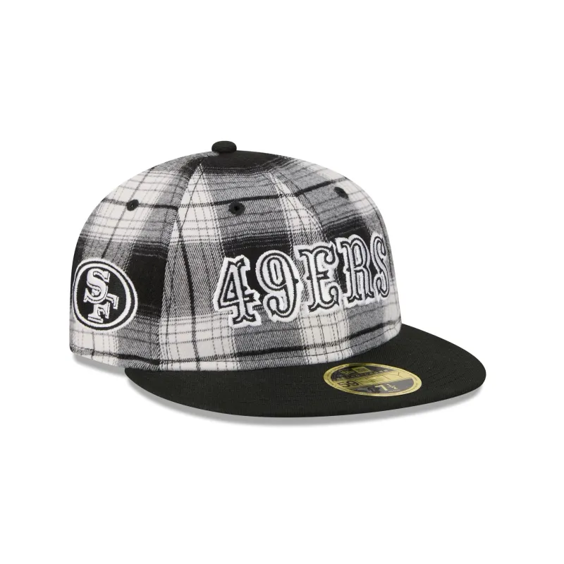 San Francisco 49ers Grunge Plaid Retro Crown 59FIFTY Fitted Hat sold by New Era