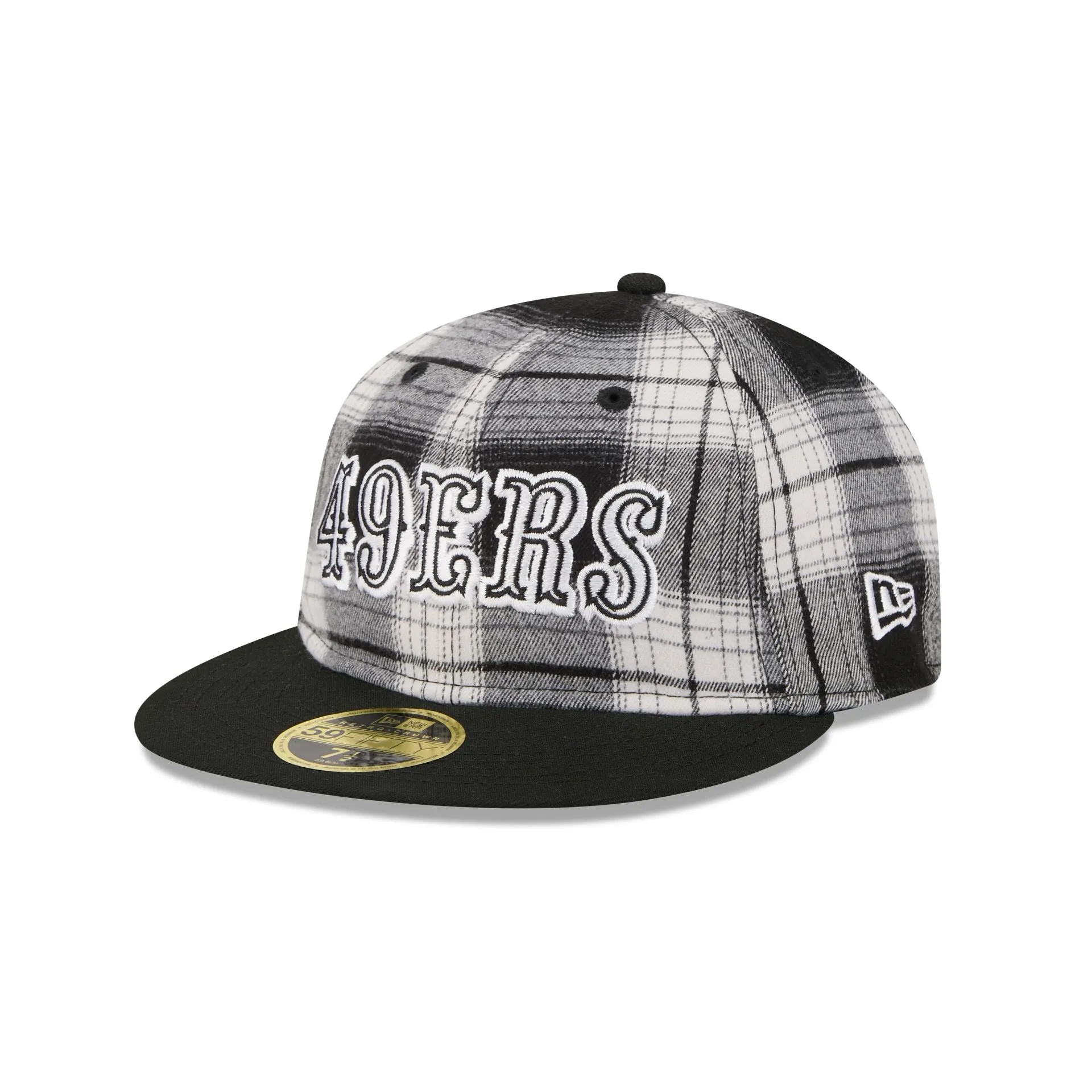 San Francisco 49ers Grunge Plaid Retro Crown 59FIFTY Fitted Hat sold by New Era product image thumbnail 3