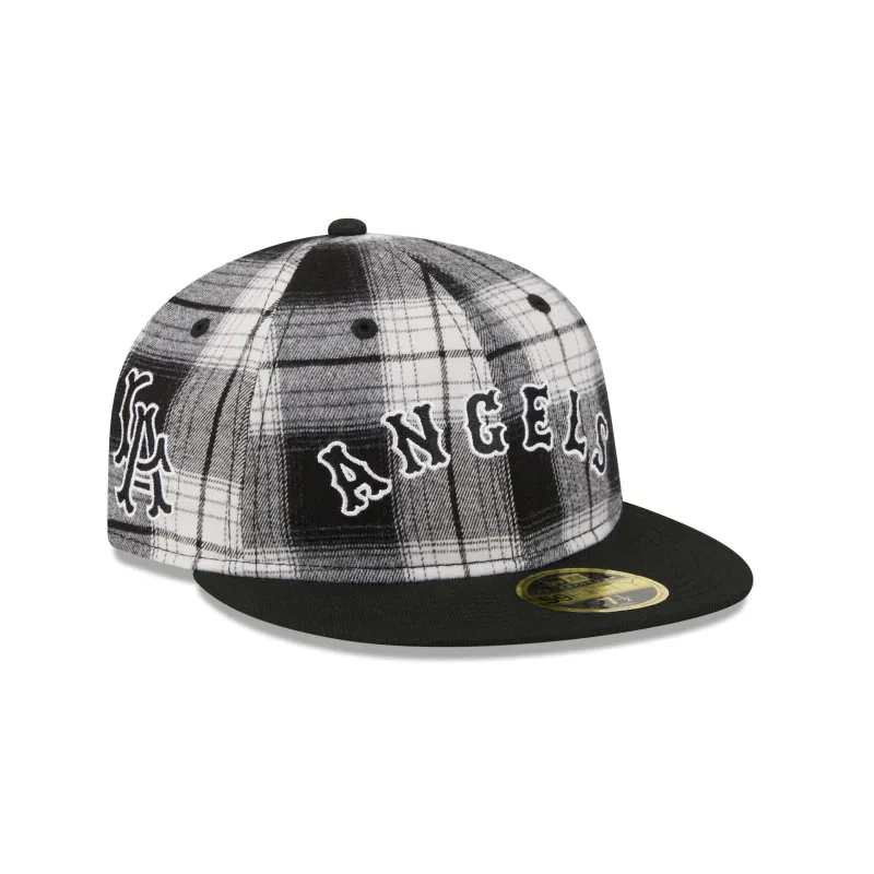Los Angeles Angels Grunge Plaid Retro Crown 59FIFTY Fitted Hat sold by New Era