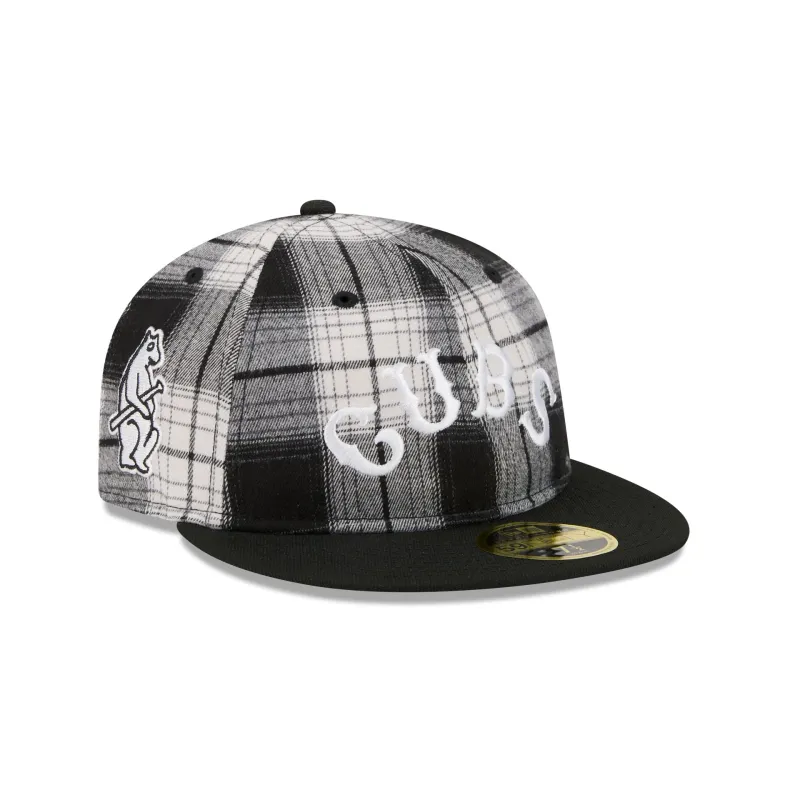 Chicago Cubs Grunge Plaid Retro Crown 59FIFTY Fitted Hat sold by New Era