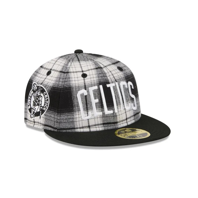 Boston Celtics Grunge Plaid Retro Crown 59FIFTY Fitted Hat sold by New Era