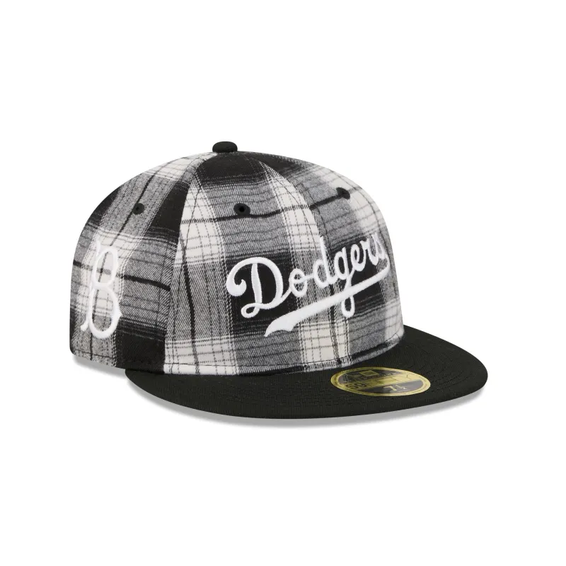 Brooklyn Dodgers Grunge Plaid Retro Crown 59FIFTY Fitted Hat sold by New Era