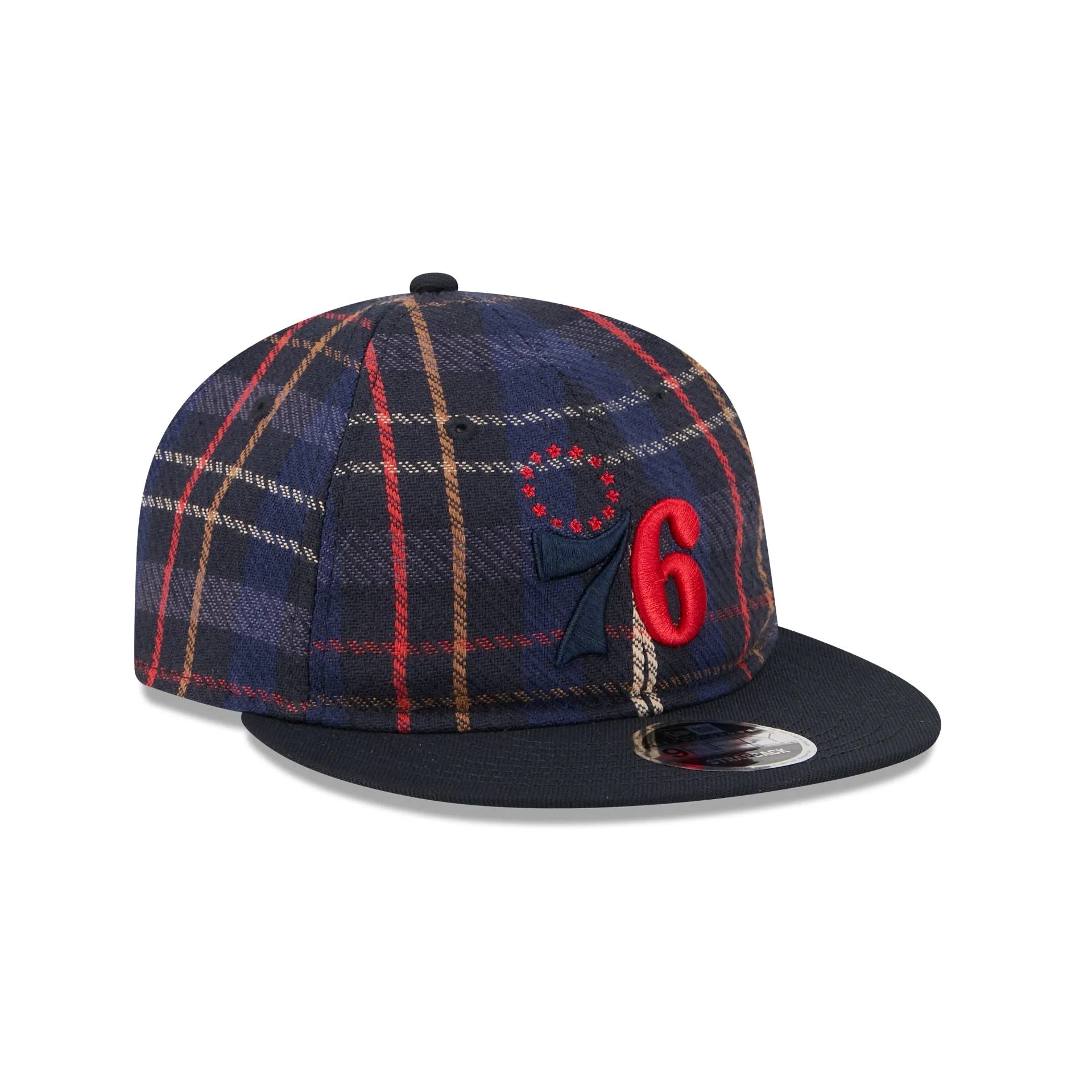 Philadelphia 76ers Grunge Plaid Retro Crown 9FIFTY Adjustable Hat sold by New Era product image thumbnail 3