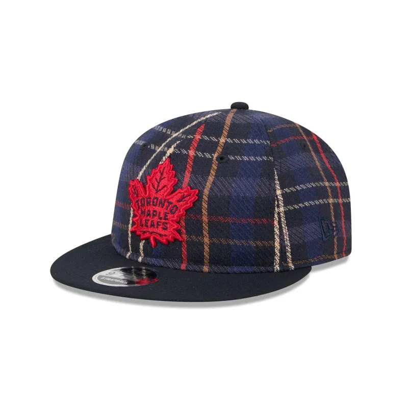 Toronto Maple Leafs Grunge Plaid Retro Crown 9FIFTY Adjustable Hat sold by New Era