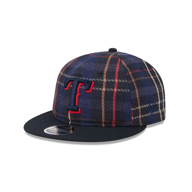Texas Rangers Grunge Plaid Retro Crown 9FIFTY Adjustable Hat sold by New Era