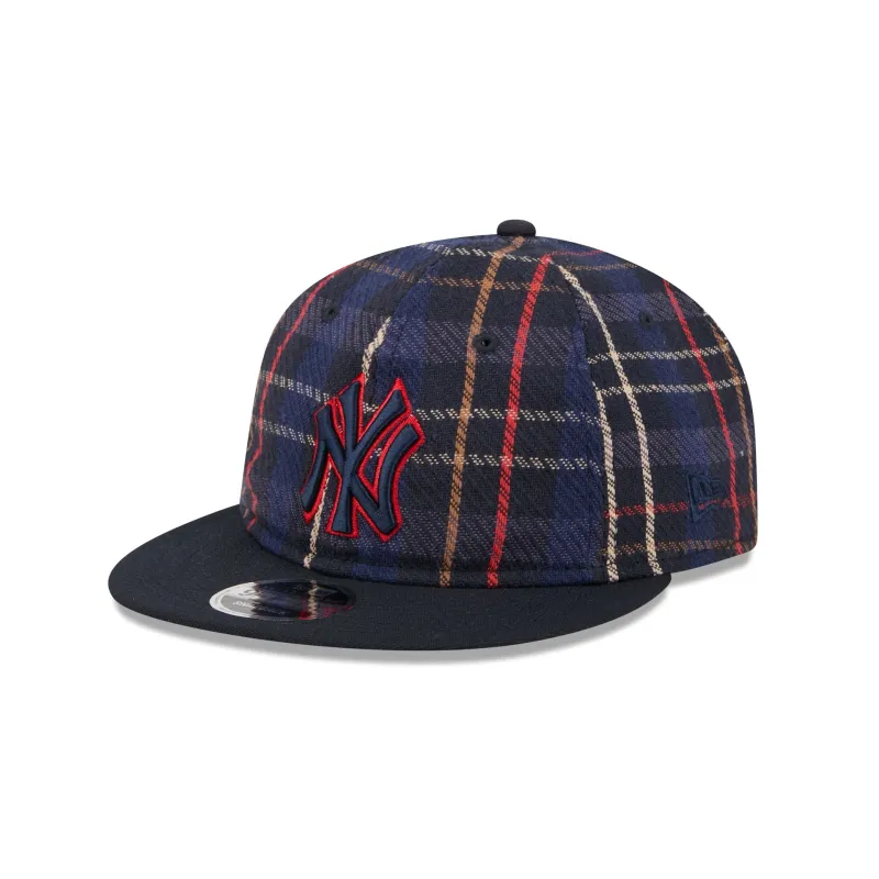 New York Yankees Grunge Plaid Retro Crown 9FIFTY Adjustable Hat sold by New Era