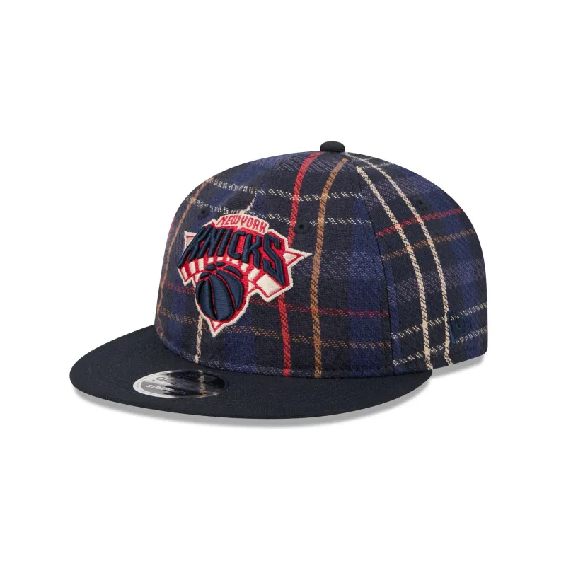 New York Knicks Grunge Plaid Retro Crown 9FIFTY Adjustable Hat sold by New Era