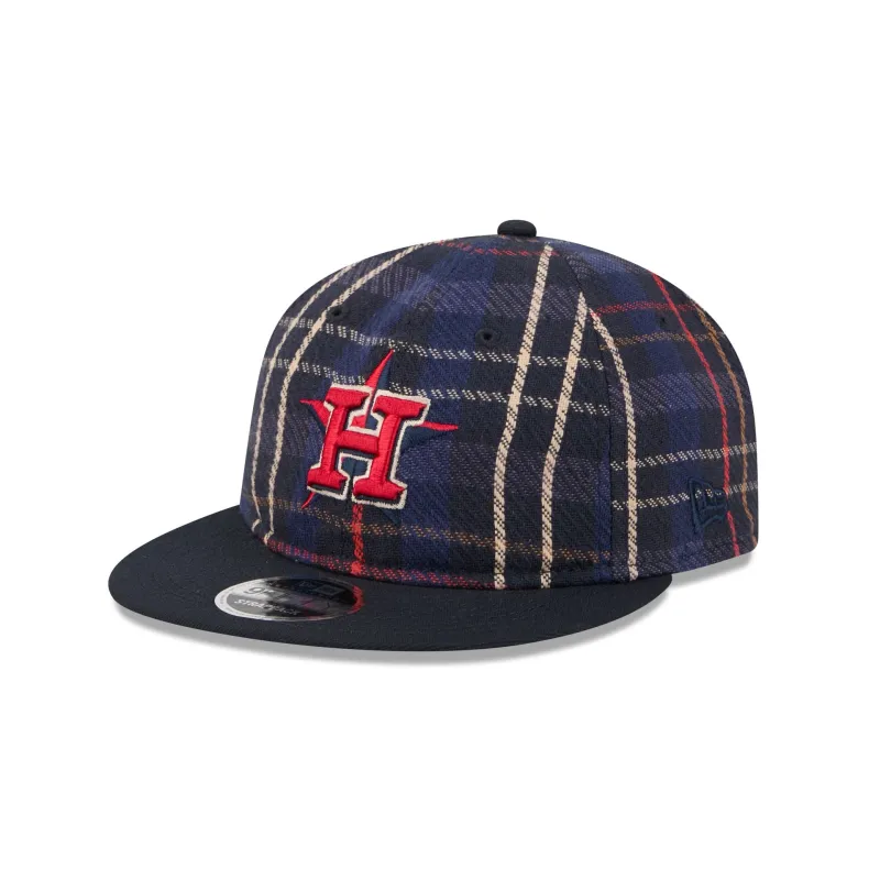 Houston Astros Grunge Plaid Retro Crown 9FIFTY Adjustable Hat sold by New Era