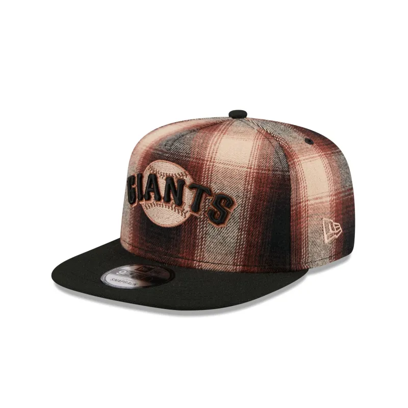 San Francisco Giants Grunge Plaid 9FIFTY A-Frame Adjustable Hat sold by New Era