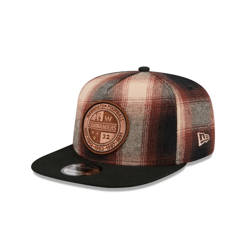 Washington Commanders Grunge Plaid 9FIFTY A-Frame Adjustable Hat sold by New Era