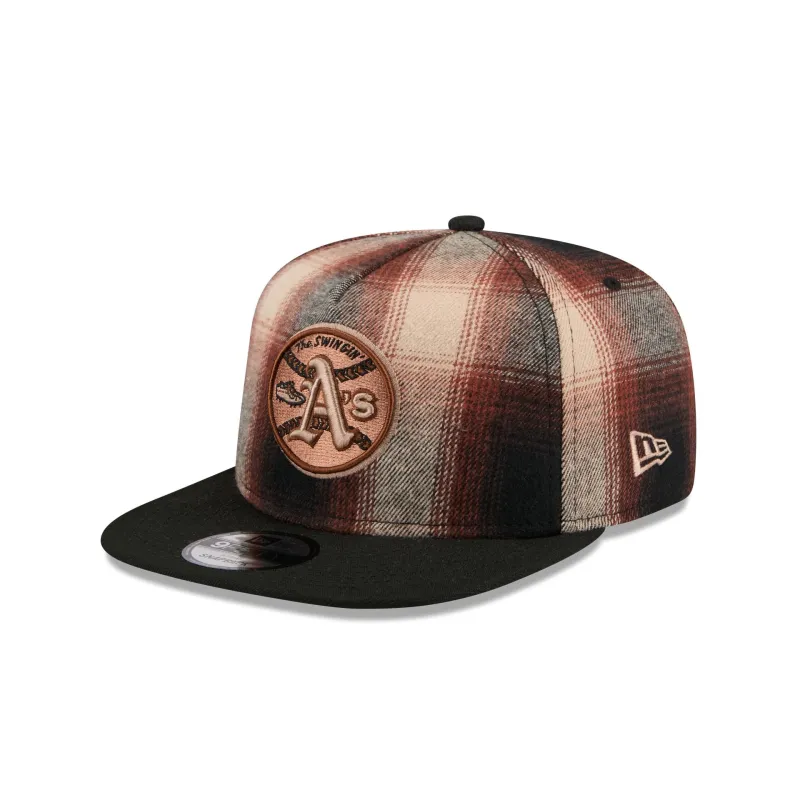 Athletics Grunge Plaid 9FIFTY A-Frame Adjustable Hat sold by New Era