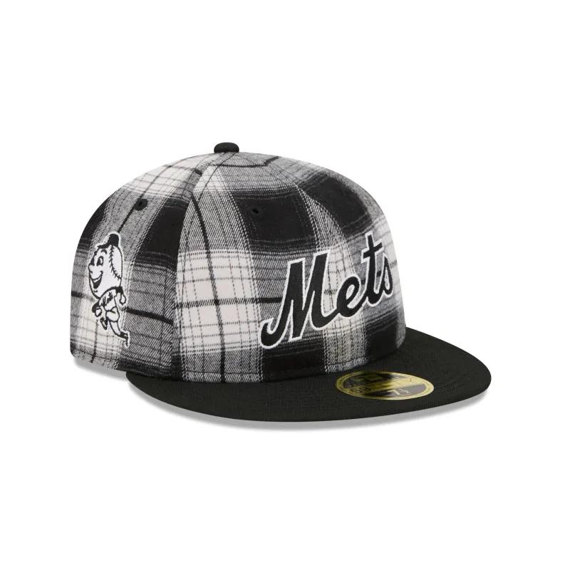 New York Mets Grunge Plaid Retro Crown 59FIFTY Fitted Hat sold by New Era