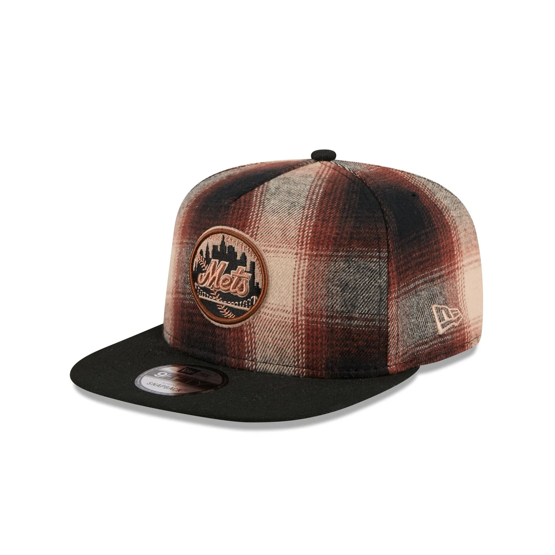 New York Mets Grunge Plaid 9FIFTY A-Frame Adjustable Hat sold by New Era
