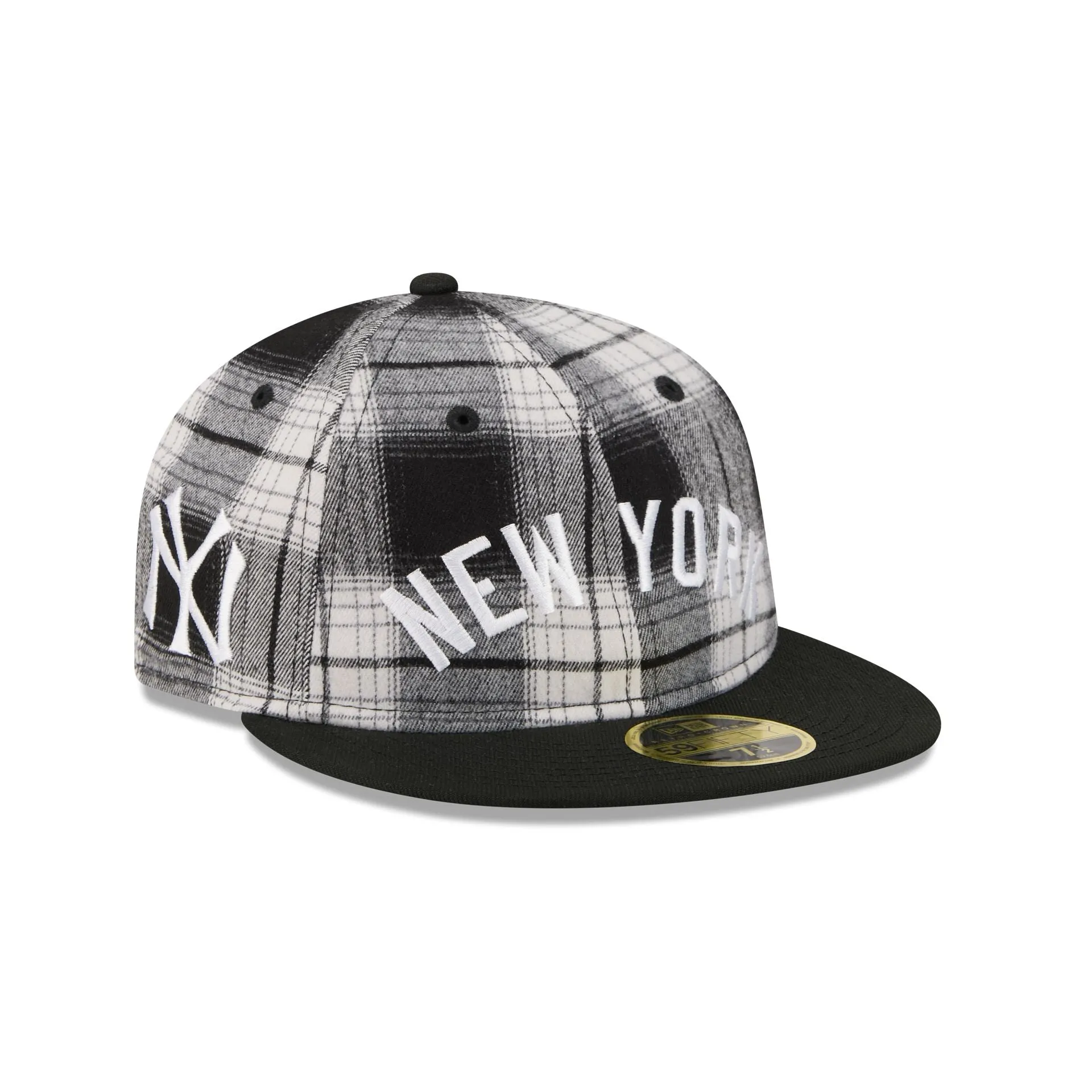New York Yankees Grunge Plaid Retro Crown 59FIFTY Fitted Hat sold by New Era