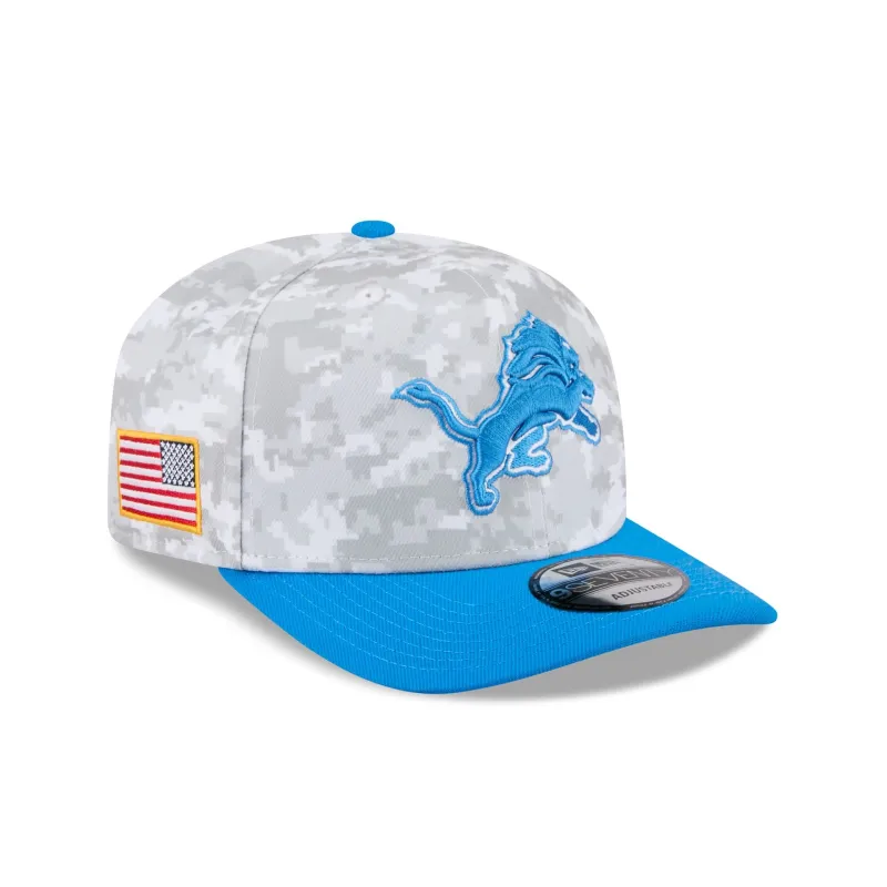 Detroit Lions 2025 Salute to Service Fan Gear 9SEVENTY Stretch-Snap Hat sold by New Era