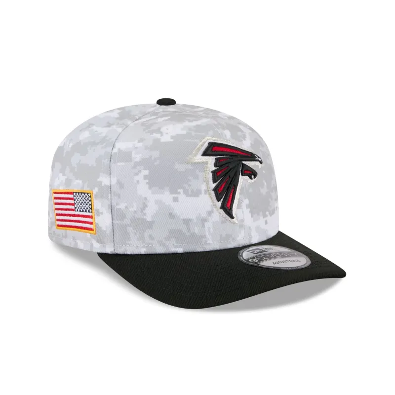 Atlanta Falcons 2025 Salute to Service Fan Gear 9SEVENTY Stretch-Snap Hat sold by New Era