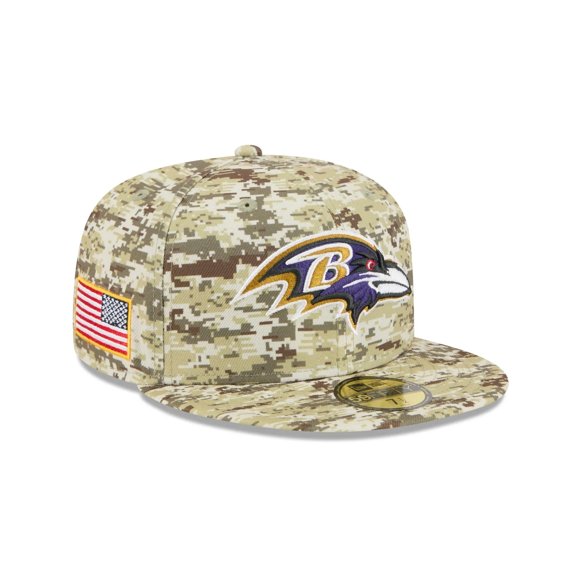 Baltimore Ravens 2025 Salute to Service Fan Gear 59FIFTY Fitted Hat sold by New Era