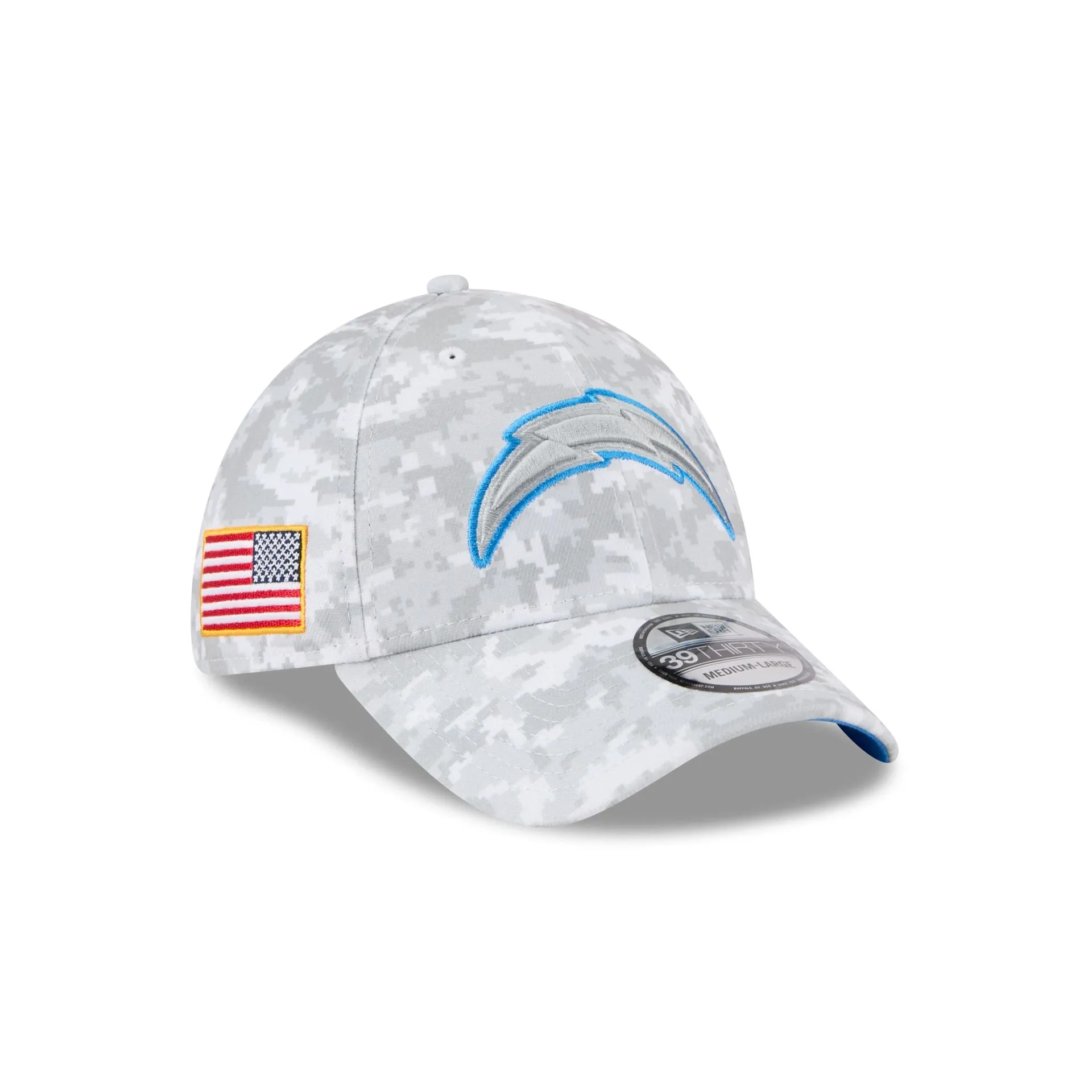 Los Angeles Chargers 2025 Salute to Service Fan Gear 39THIRTY Stretch Fit Hat sold by New Era