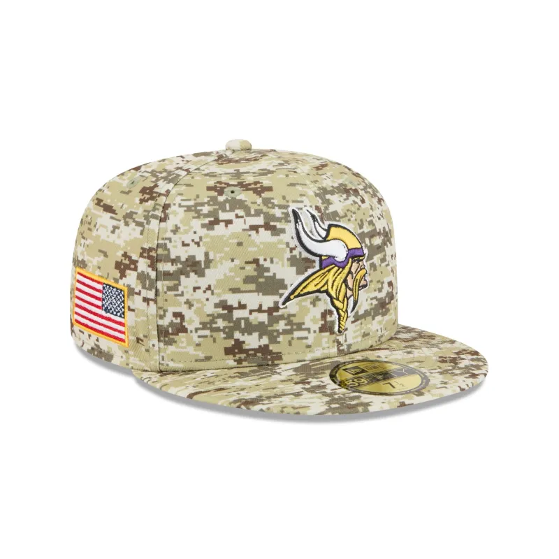 Minnesota Vikings 2025 Salute to Service Fan Gear 59FIFTY Fitted Hat made by New Era
