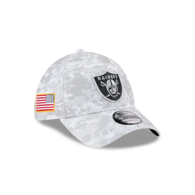 Las Vegas Raiders 2025 Salute to Service Fan Gear 39THIRTY Stretch Fit Hat sold by New Era