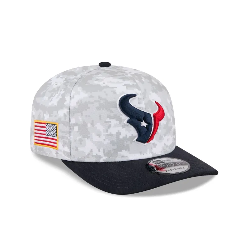 Houston Texans 2025 Salute to Service Fan Gear 9SEVENTY Stretch-Snap Hat sold by New Era