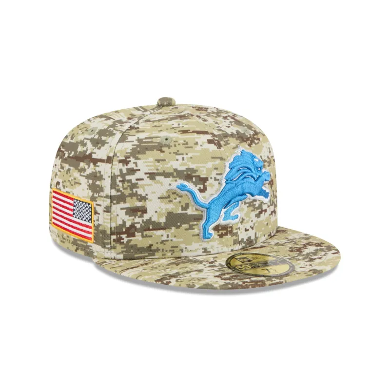 Detroit Lions 2025 Salute to Service Fan Gear 59FIFTY Fitted Hat sold by New Era