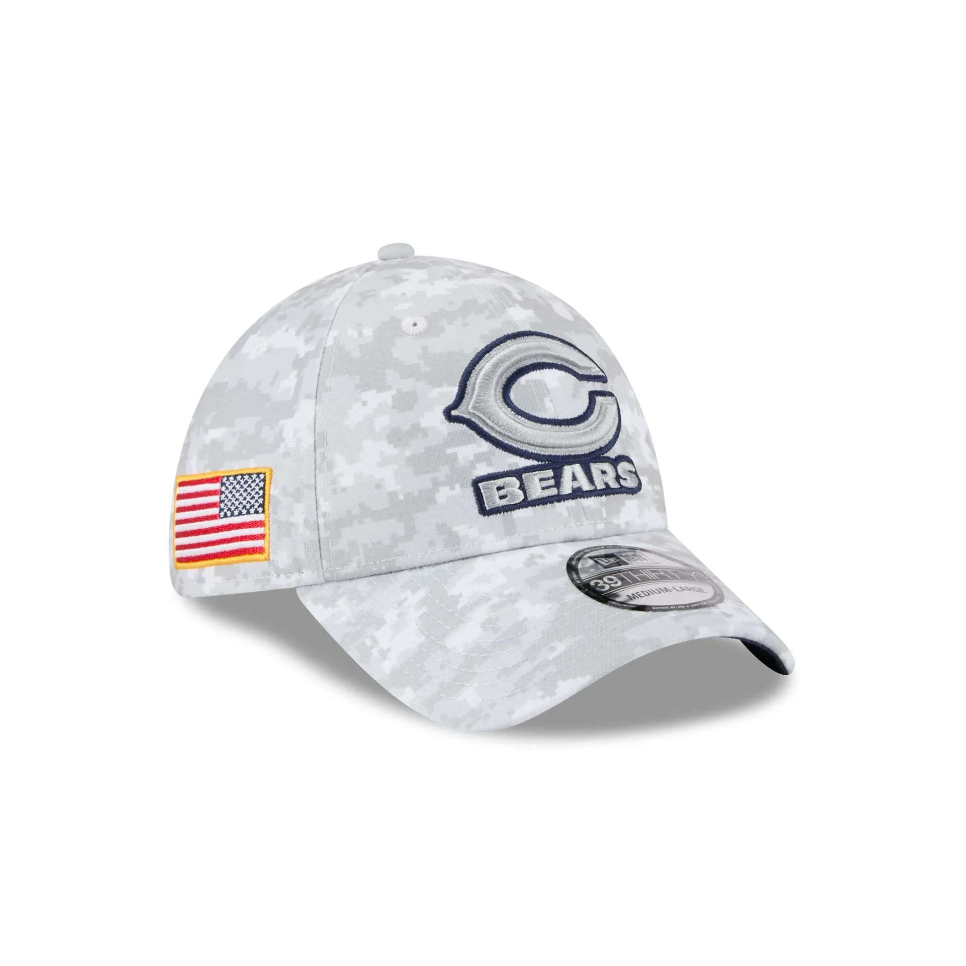 Chicago Bears 2025 Salute to Service Fan Gear 39THIRTY Stretch Fit Hat sold by New Era