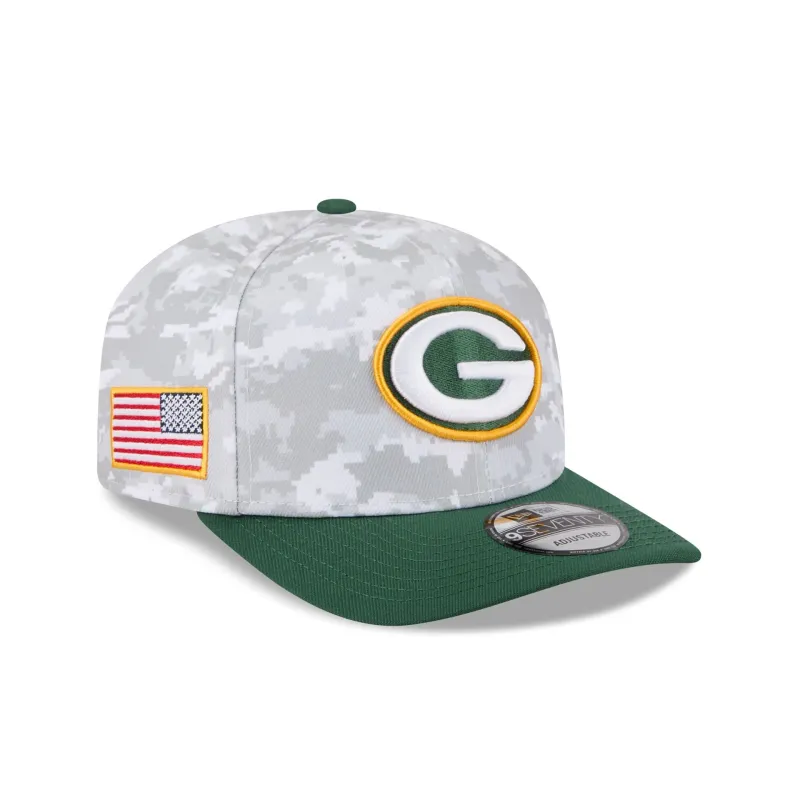 Green Bay Packers 2025 Salute to Service Fan Gear 9SEVENTY Stretch-Snap Hat sold by New Era
