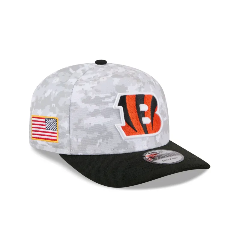 Cincinnati Bengals 2025 Salute to Service Fan Gear 9SEVENTY Stretch-Snap Hat sold by New Era