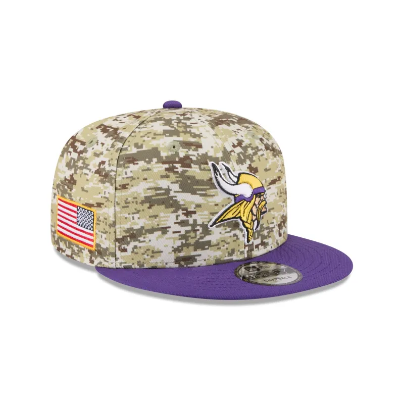 Minnesota Vikings 2025 Salute to Service Fan Gear 9FIFTY Snapback Hat sold by New Era