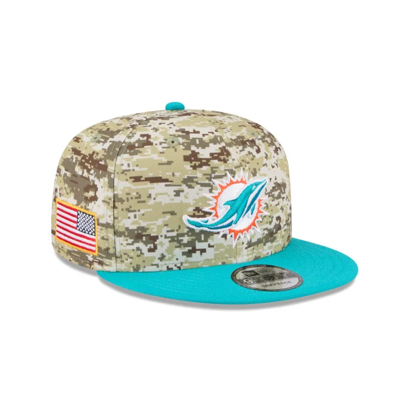 Miami Dolphins 2025 Salute to Service Fan Gear 9FIFTY Snapback Hat sold by New Era