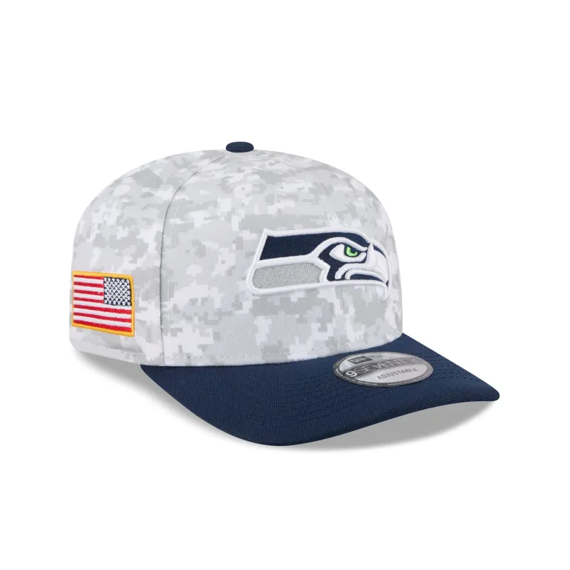 Seattle Seahawks 2025 Salute to Service Fan Gear 9SEVENTY Stretch-Snap Hat sold by New Era