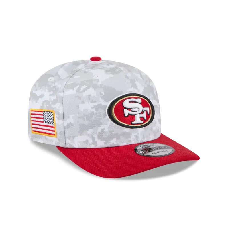 San Francisco 49ers 2025 Salute to Service Fan Gear 9SEVENTY Stretch-Snap Hat sold by New Era