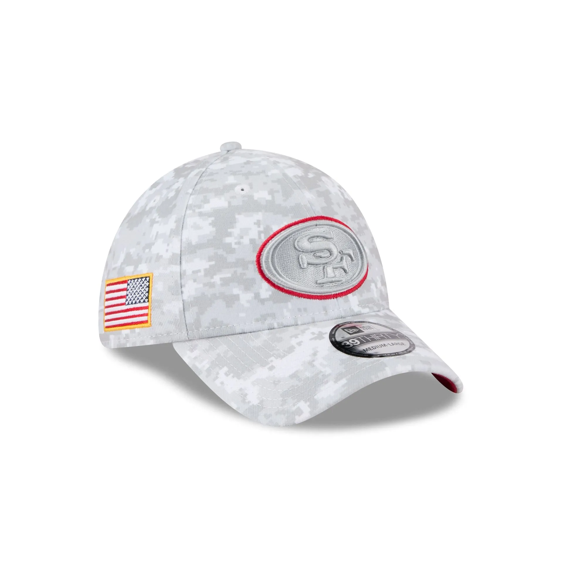 San Francisco 49ers 2025 Salute to Service Fan Gear 39THIRTY Stretch Fit Hat sold by New Era