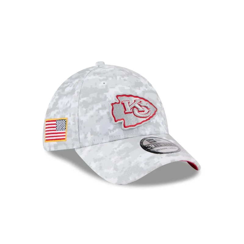 Kansas City Chiefs 2025 Salute to Service Fan Gear 39THIRTY Stretch Fit Hat sold by New Era