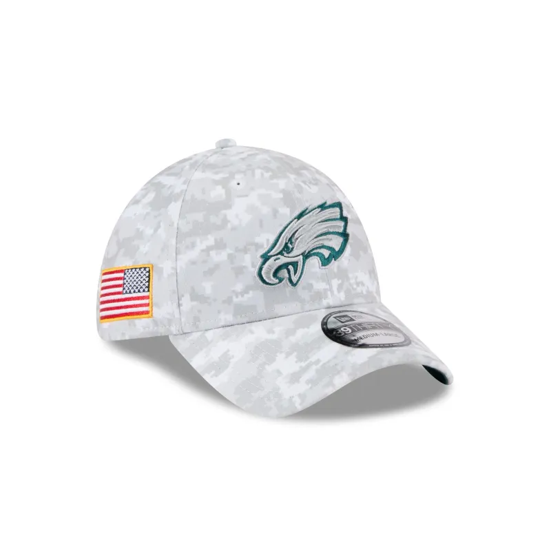 Philadelphia Eagles 2025 Salute to Service Fan Gear 39THIRTY Stretch Fit Hat made by New Era