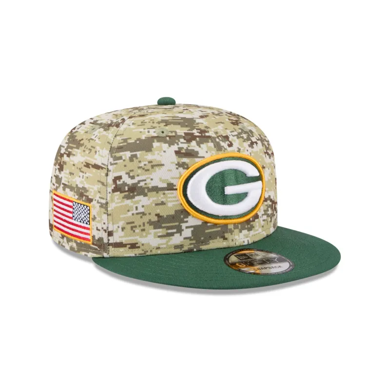 Green Bay Packers 2025 Salute to Service Fan Gear 9FIFTY Snapback Hat sold by New Era