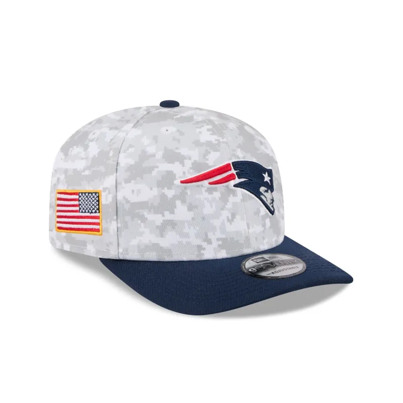 New England Patriots 2025 Salute to Service Fan Gear 9SEVENTY Stretch-Snap Hat sold by New Era