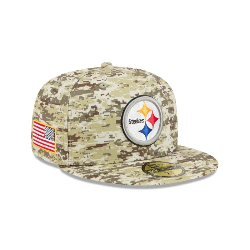 Pittsburgh Steelers 2025 Salute to Service Fan Gear 59FIFTY Fitted Hat sold by New Era