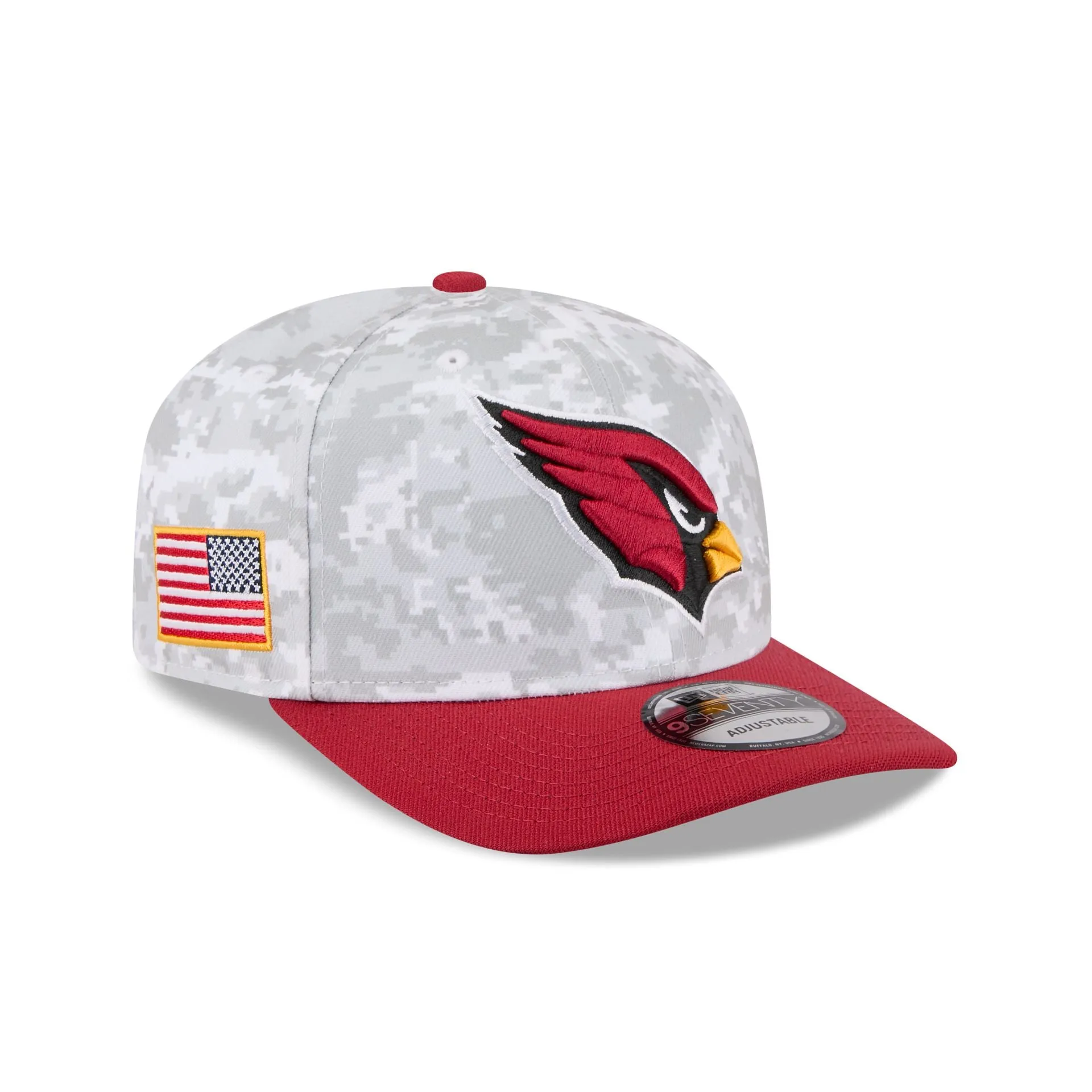 Arizona Cardinals 2025 Salute to Service Fan Gear 9SEVENTY Stretch-Snap Hat sold by New Era