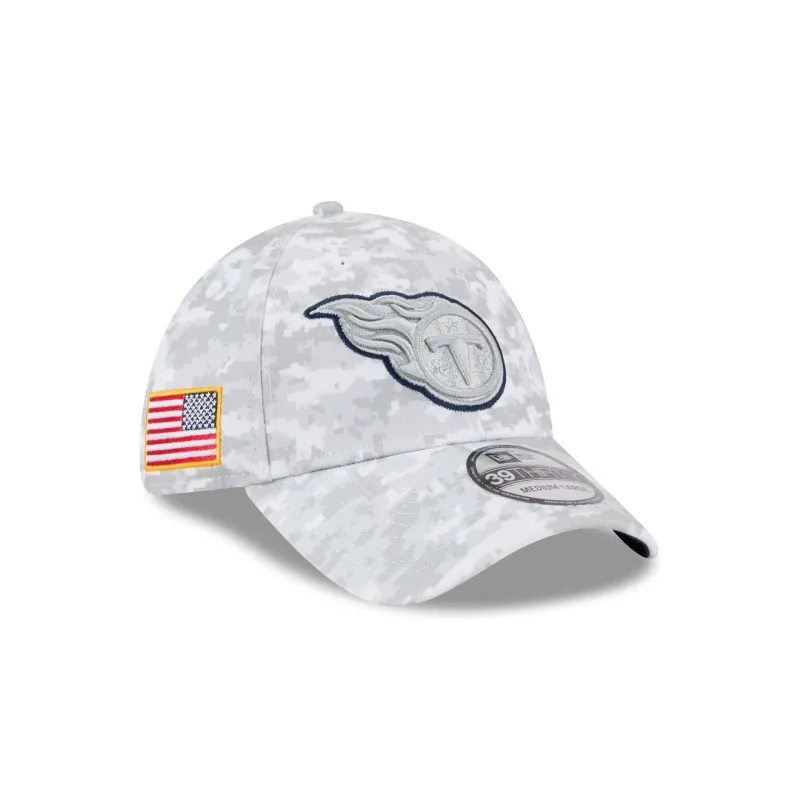 Tennessee Titans 2025 Salute to Service Fan Gear 39THIRTY Stretch Fit Hat sold by New Era