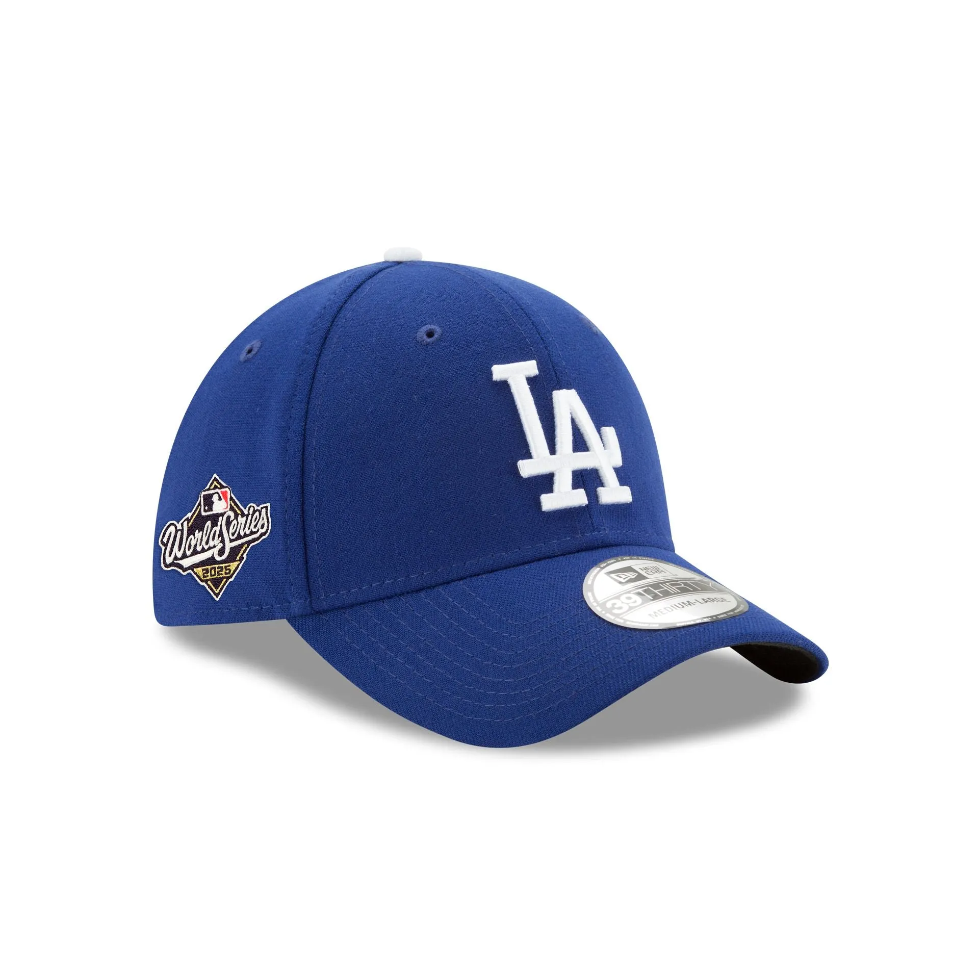 Los Angeles Dodgers 2025 World Series Side Patch 39THIRTY Stretch Fit Hat sold by New Era