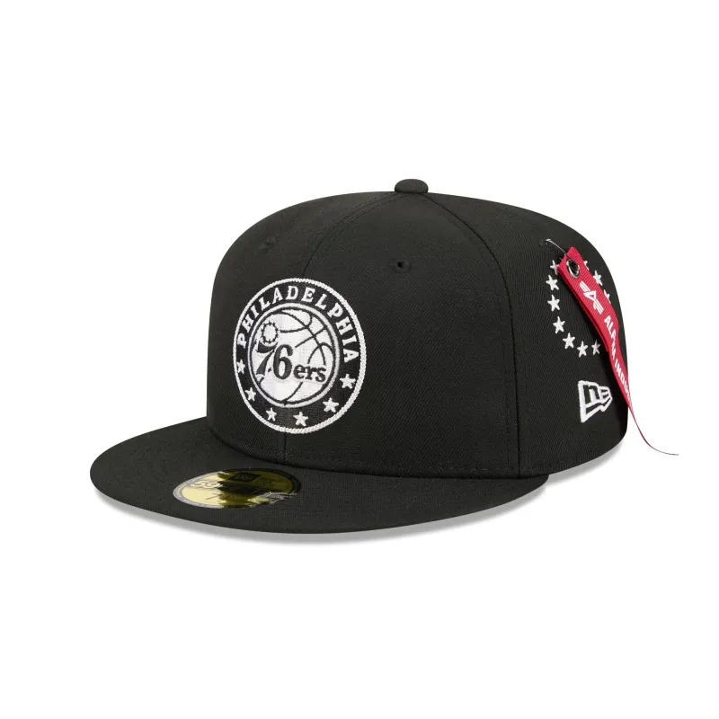 Alpha Industries x Philadelphia 76ers Black 59FIFTY Fitted Hat sold by New Era