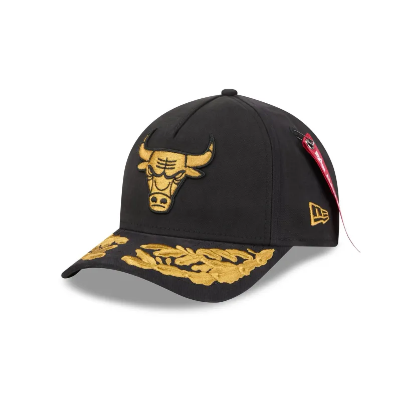 Alpha Industries x Chicago Bulls Black 9FORTY M-Crown A-Frame Snapback Hat sold by New Era