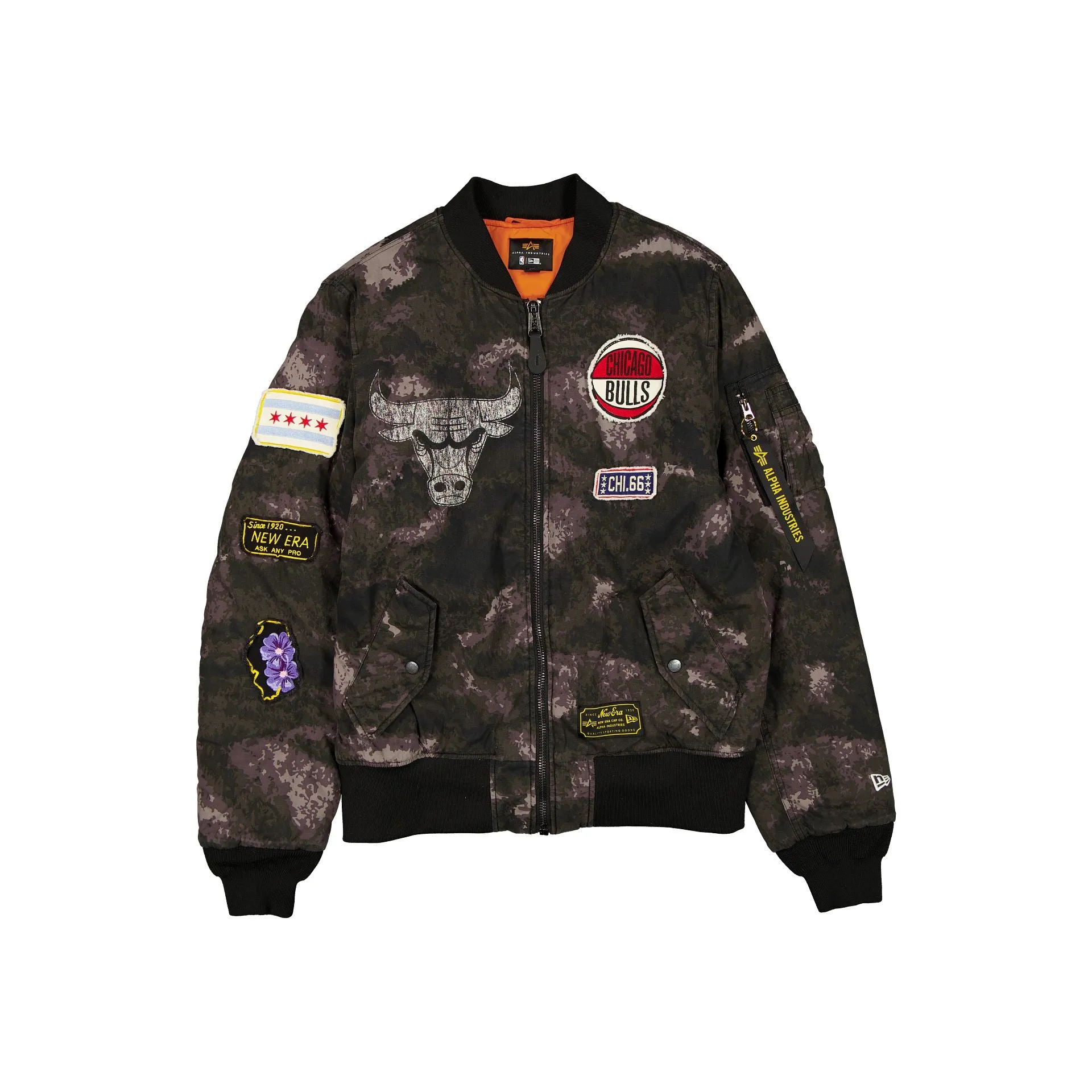 Alpha Industries x Chicago Bulls Black Camo MA-1 Bomber Jacket sold by New Era product image thumbnail 2