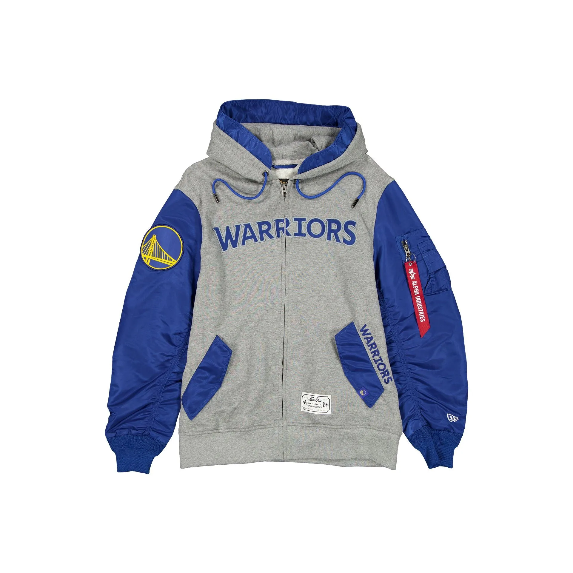 Alpha Industries x Golden State Warriors Gray MA-1 Full Zip Fleece Jacket sold by New Era