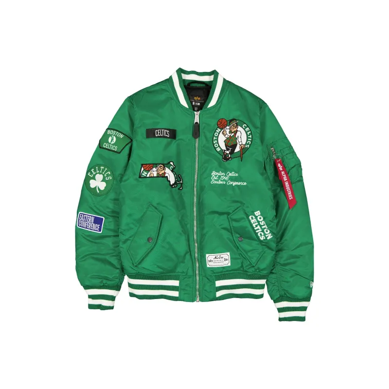 Alpha Industries x Boston Celtics Green MA-1 Bomber Jacket sold by New Era