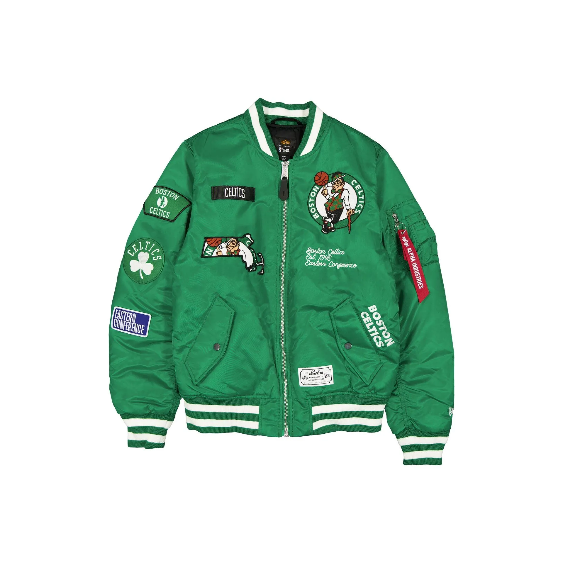 Alpha Industries x Boston Celtics Green MA-1 Bomber Jacket sold by New Era