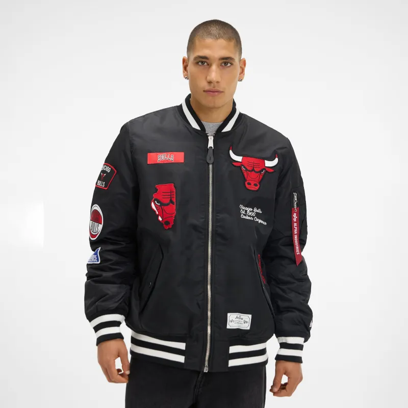 Alpha Industries x Chicago Bulls Black MA-1 Bomber Jacket sold by New Era