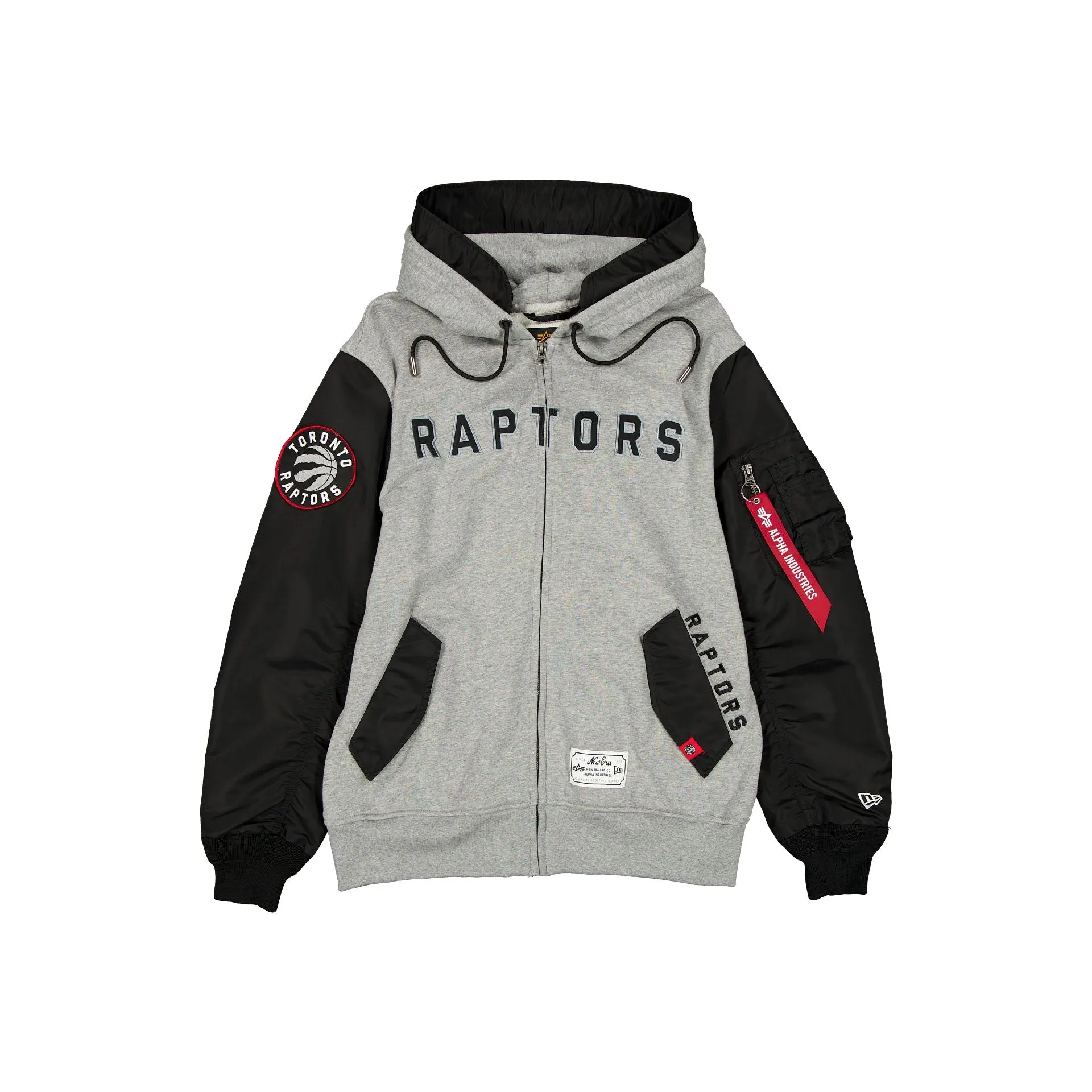 Alpha Industries x Toronto Raptors Gray MA-1 Full Zip Fleece Jacket sold by New Era